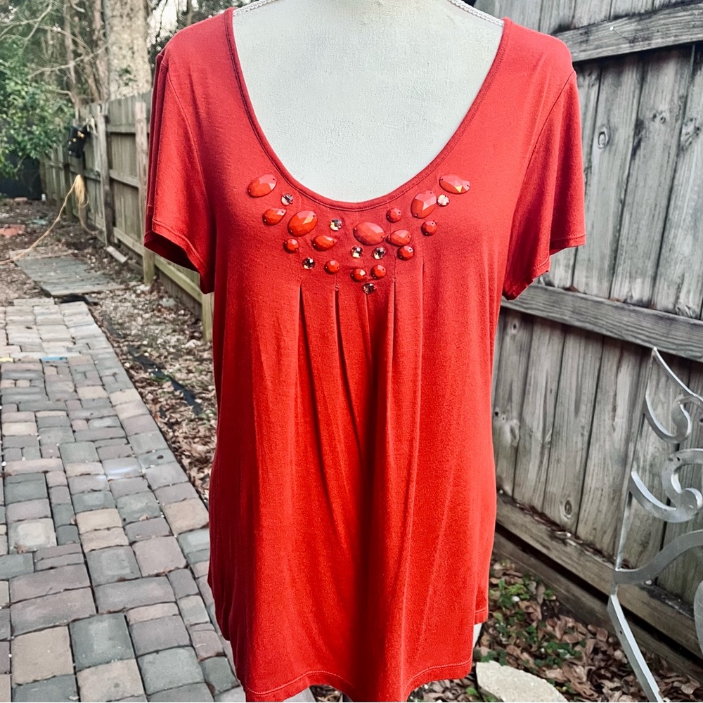 Notations Lady’s Burnt Orange Top; Size Medium